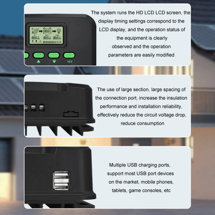 12V/24V 60A MPPT Intelligent Lighting Identification Solar Controller, Model: CM-D60