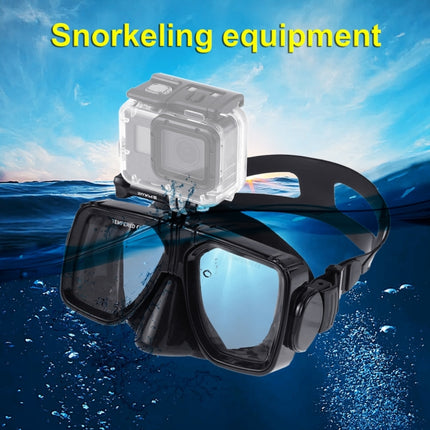 PULUZ Water Sports Diving Equipment Diving Mask Swimming Glasses for GoPro, Insta360, DJI and Other Action Cameras(Black)