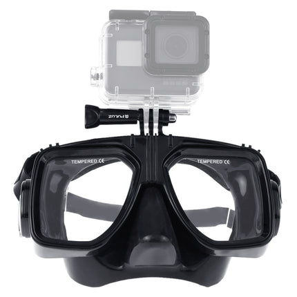 PULUZ Water Sports Diving Equipment Diving Mask Swimming Glasses for GoPro, Insta360, DJI and Other Action Cameras(Black)