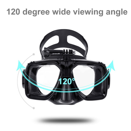 PULUZ Water Sports Diving Equipment Diving Mask Swimming Glasses for GoPro, Insta360, DJI and Other Action Cameras(Black)