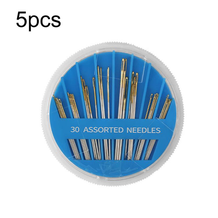 5pcs 30 in 1 Household Hand Sewing Needle Disc Box(Blue)