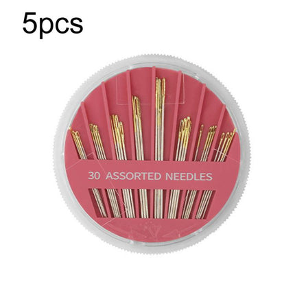 5pcs 30 in 1 Household Hand Sewing Needle Disc Box(Pink)
