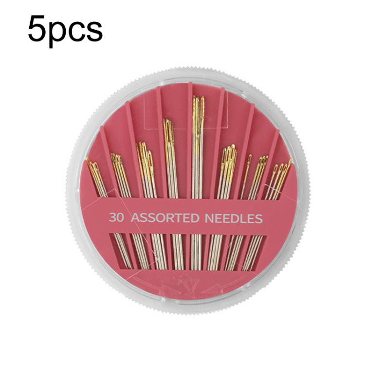 5pcs 30 in 1 Household Hand Sewing Needle Disc Box(Pink)
