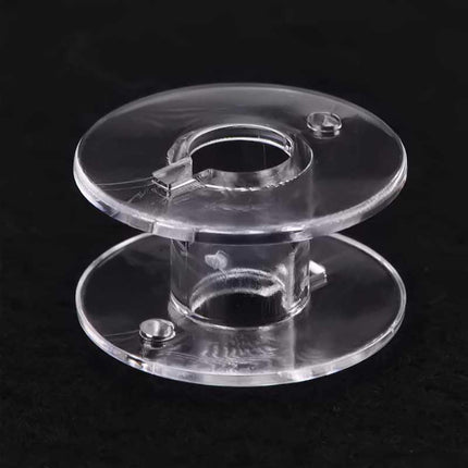 Transparent Plastic Bobbin Sewing Machine Spool Bobbin Box with 25 Bobbins (Transparent)