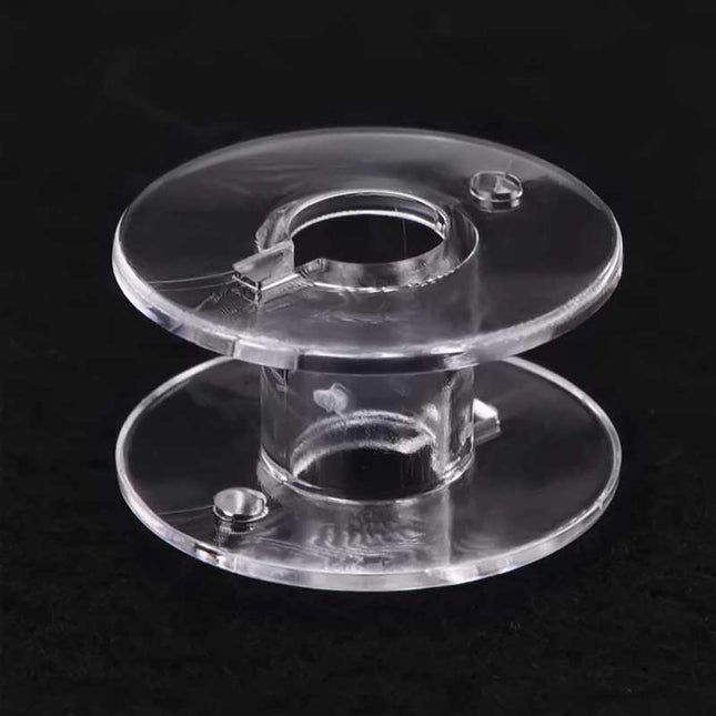 Transparent Plastic Bobbin Sewing Machine Spool Bobbin Box with 25 Bobbins (Transparent)