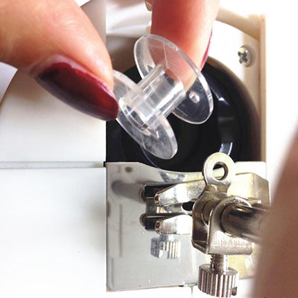 Transparent Plastic Bobbin Sewing Machine Spool Bobbin Box with 25 Bobbins (Transparent)