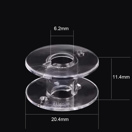 Transparent Plastic Bobbin Sewing Machine Spool Bobbin Box with 25 Bobbins (Transparent)