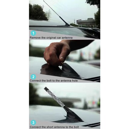 Long Universal Car Antenna Aerial 10.5cm (Black+White)