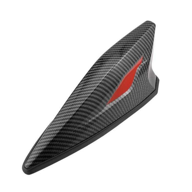 Car Shark Fin Radio Aerials Antenna, with Signal Reception(Carbon Fiber Black Red)