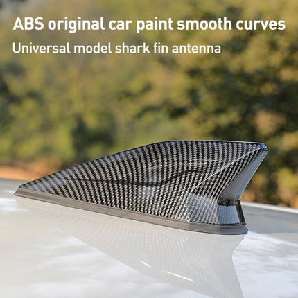 Car Shark Fin Radio Aerials Antenna, with Signal Reception(Carbon Fiber Black Red)