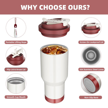 Stainless Steel Car Coffee Mug Double-Wall Vacuum Keep Cold Insulated Cup With Lanyard, Capacity: 600ml(Black)