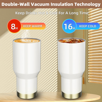 Stainless Steel Car Coffee Mug Double-Wall Vacuum Keep Cold Insulated Cup With Lanyard, Capacity: 600ml(Black)