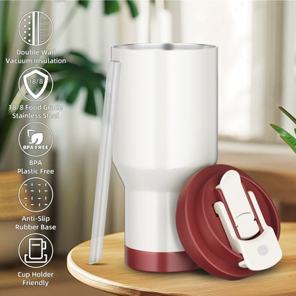 Stainless Steel Car Coffee Mug Double-Wall Vacuum Keep Cold Insulated Cup With Lanyard, Capacity: 600ml(Red)