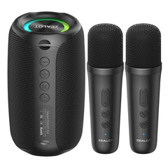 Zealot M2 8W Portable Outdoor RGB Bluetooth Speaker, Type:with 2pcs Microphones(Black)