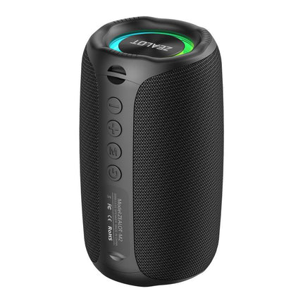 Zealot M2 8W Portable Outdoor RGB Bluetooth Speaker, Type:with 2pcs Microphones(Black)