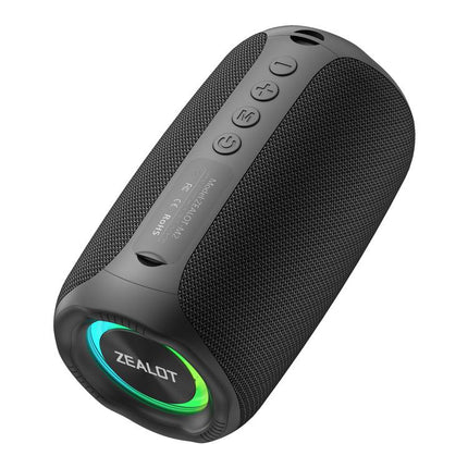 Zealot M2 8W Portable Outdoor RGB Bluetooth Speaker, Type:with 2pcs Microphones(Black)
