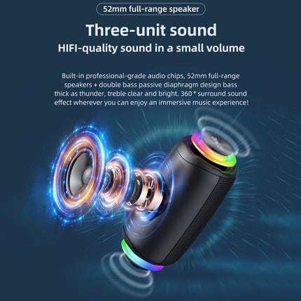 Zealot M2 8W Portable Outdoor RGB Bluetooth Speaker, Type:with 2pcs Microphones(Black)