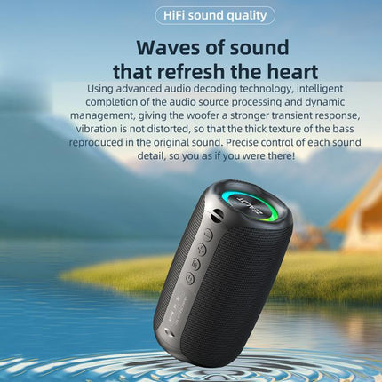 Zealot M2 8W Portable Outdoor RGB Bluetooth Speaker, Type:with 2pcs Microphones(Black)
