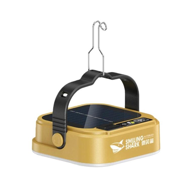 SMILING SHARK LY-8307 Outdoor LED Camping Light Solar-Powered Handheld Lamp With Hook(Khaki)