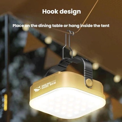 SMILING SHARK LY-8307 Outdoor LED Camping Light Solar-Powered Handheld Lamp With Hook(Khaki)