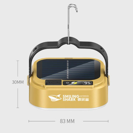SMILING SHARK LY-8307 Outdoor LED Camping Light Solar-Powered Handheld Lamp With Hook(Khaki)