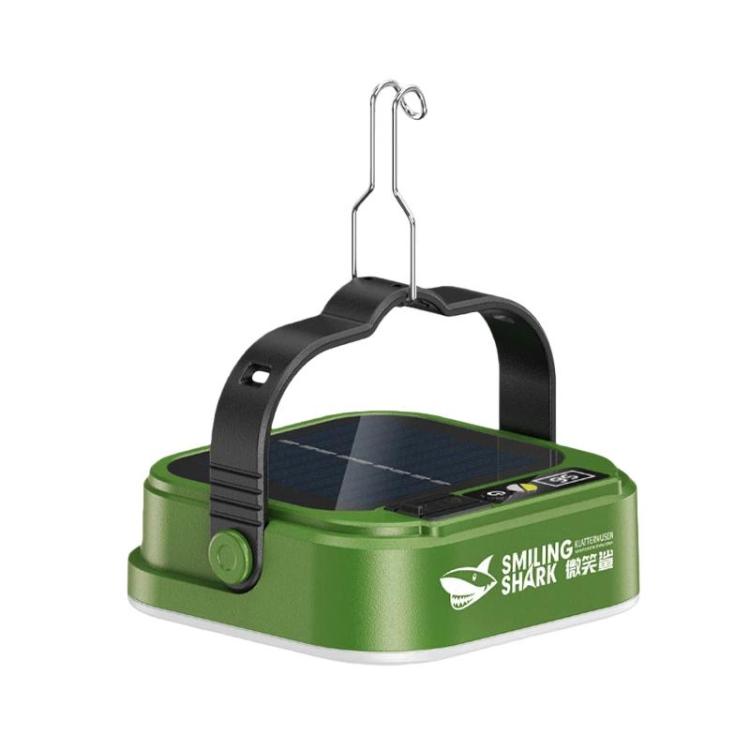 SMILING SHARK LY-8307 Outdoor LED Camping Light Solar-Powered Handheld Lamp With Hook(Green)