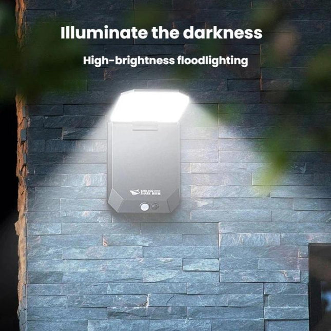 SMILING SHARK BD-068 Solar Motion Sensor Garden Light 3-Gear Foldable Outdoor Wall Lamp