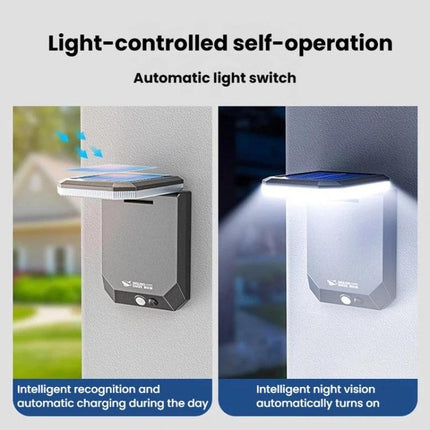 SMILING SHARK BD-068 Solar Motion Sensor Garden Light 3-Gear Foldable Outdoor Wall Lamp