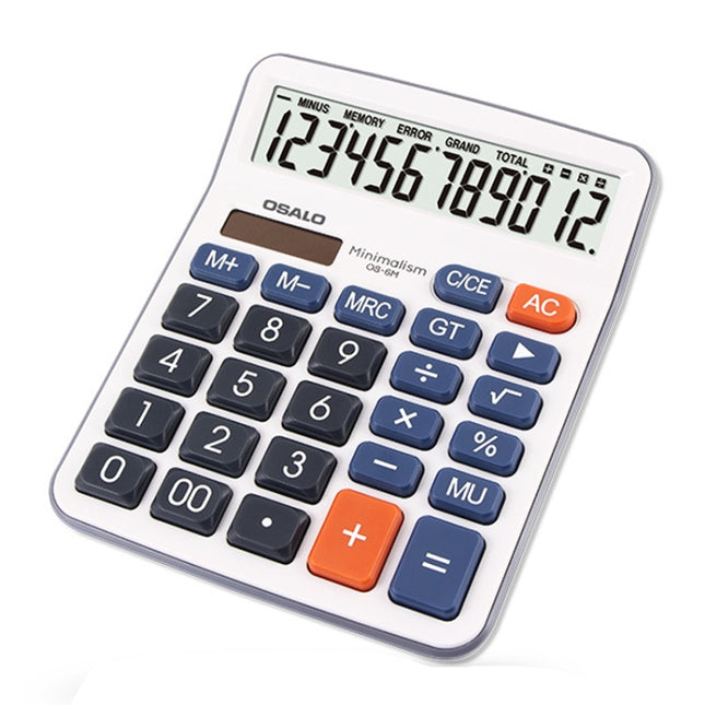 OSALO OS-6M 12-digit Office Desktop Calculator Solar Dual Power Calculator