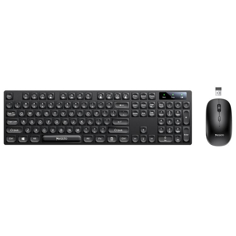 Yesido KB42 2.4G Business Wireless Keyboard Mouse Set, Version:English Version(Black)
