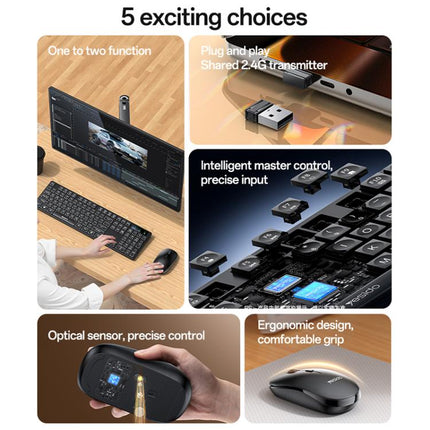Yesido KB42 2.4G Business Wireless Keyboard Mouse Set, Version:English Version(Black)