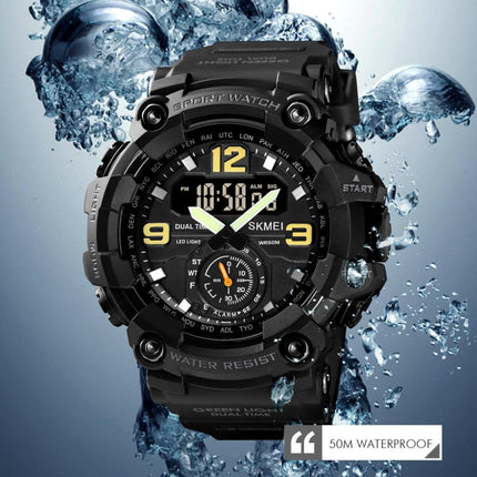 SKMEI 1637 Sports Digital Display Outdoor Shockproof Plastic Large Dial Men Watch, Color: Black