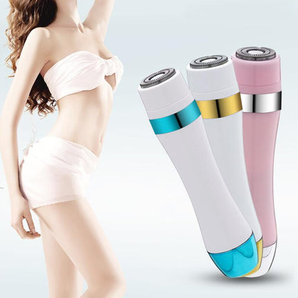 4 In 1 Electric Shaver Home Eyebrow Knife Massage Import Cleansing Instrument(Gold)