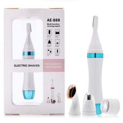 4 In 1 Electric Shaver Home Eyebrow Knife Massage Import Cleansing Instrument(Gold)