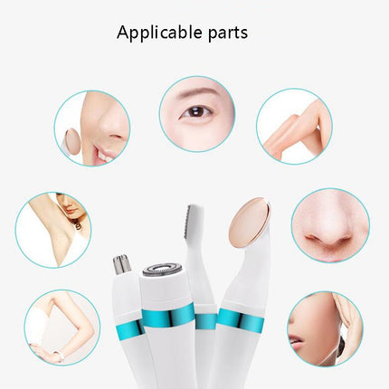 4 In 1 Electric Shaver Home Eyebrow Knife Massage Import Cleansing Instrument(Gold)