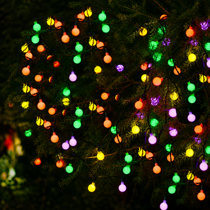 Ball Shape 30 LEDs Outdoor Waterproof Christmas Festival Decoration Solar Lamp String(Colour)