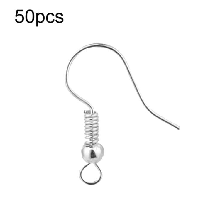 50pcs Stainless Steel Ear Stud & Earring Hooks DIY Jewelry Accessories, Spec: Steel Straight Bar