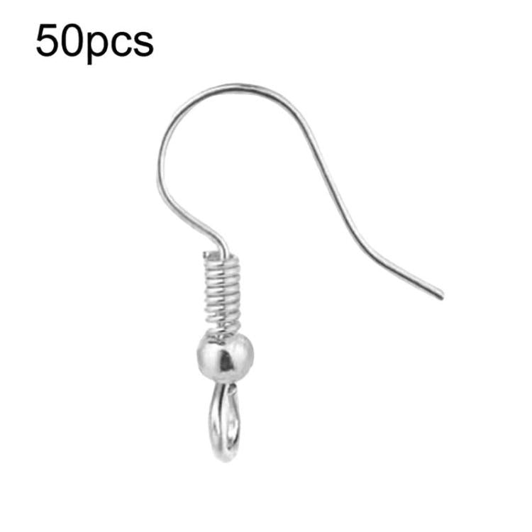 50pcs Stainless Steel Ear Stud & Earring Hooks DIY Jewelry Accessories, Spec: Steel Cross