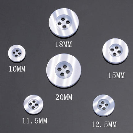 100pcs Pearlescent Resin 4-Hole Buttons Round Decorative Buttons For Shirt Cuffs, Spec: Wide Edge 1.5cm
