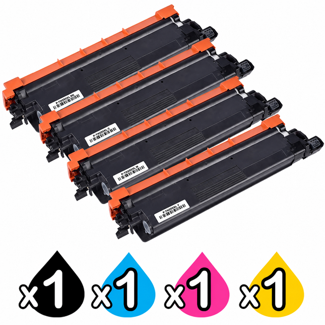 4 Pack Compatible Brother TN-258XL High Yield Toner Cartridges Combo [1BK,1C,1M,1Y]