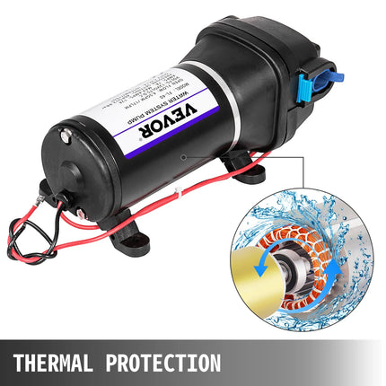 VEVOR Water Pressure Diaphragm Pump, 12V FL-40 High Pressure Diaphragm Water Pump, 40PSI Automatic Self Priming Water Pump, 17L/MIN Misting Booster Sprayer