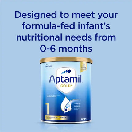 Aptamil Gold+ 1 Baby Infant Formula From Birth to 6 Months 900g