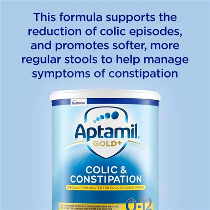 Aptamil Gold+ Colic & Constipation Baby Infant Formula From Birth to 12 Months 900g