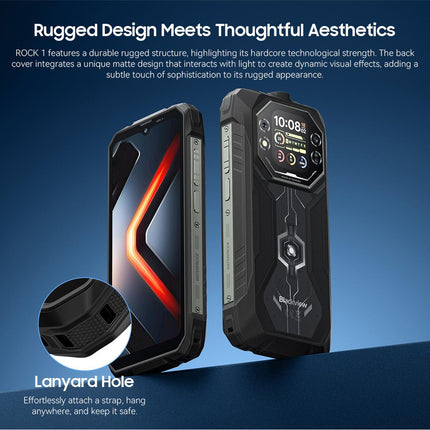Blackview ROCK 1 Rugged Phone, 8GB+256GB, 6.56 inch Android 16 MT6769V/CB Helio G81 Octa Core, Network: 4G, OTG, NFC (Black)