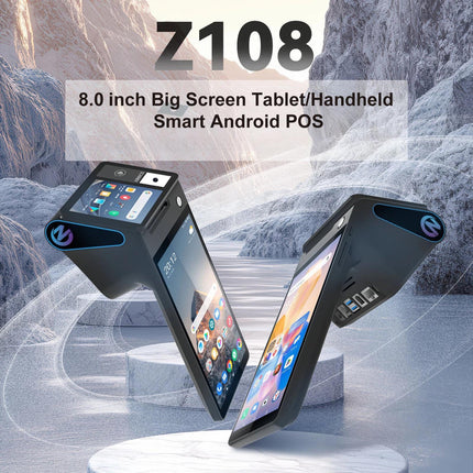 Z108 Android Handheld POS Cash Register, Dual-Screen Touch Scanning Payment Device For Supermarket & Restaurant 3.9 inch EU Plug