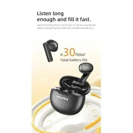 awei T87 True Wireless Bluetooth Sports Earphone(Black)