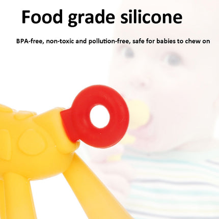 XUNYI Baby Giraffe Rattles Teether Kids Silicone Bite Toy, Spec: Drop Box Green