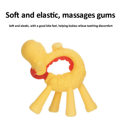 XUNYI Baby Giraffe Rattles Teether Kids Silicone Bite Toy, Spec: Drop Box Green