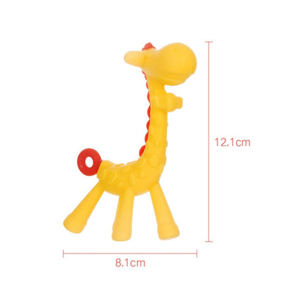 XUNYI Baby Giraffe Rattles Teether Kids Silicone Bite Toy, Spec: Drop Box Green