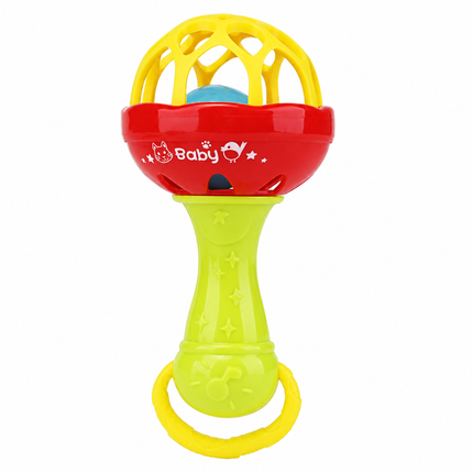 Baby Rattles Toy Intelligence Grasping Gums Plastic Hand Bell Rattle Funny Educational ToyColor Random Delivery